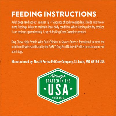 Show full view: Dog Chow High Protein Chicken in Savory Gravy Canned Dog Food, 13-oz can, case of 12 slide 8 of 11