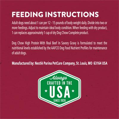 Show full view: Dog Chow High Protein Beef in Savory Gravy Canned Dog Food, 13-oz, case of 12 slide 8 of 11