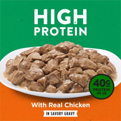 Show full view: Dog Chow High Protein Chicken in Savory Gravy Canned Dog Food, 13-oz can, case of 12 slide 4 of 11