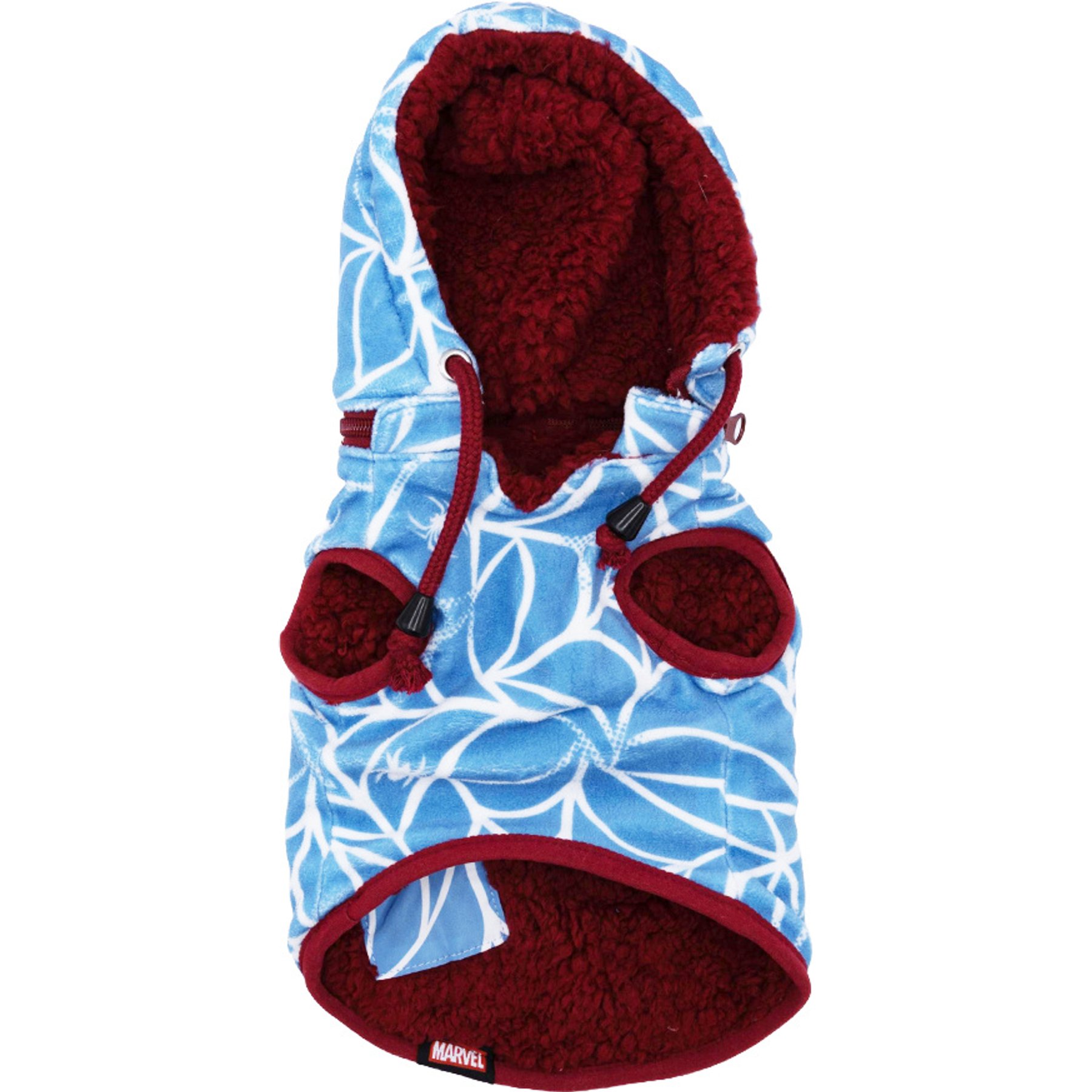 Sassy Woof Marvel's Spider-Man Dog Reversible Sherpa Jacket, Medium