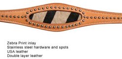Tahoe Tack Wild Side Zebra Print Breast Collar Opulent Leather, Tan, Full Horse Large slide 2 of 2