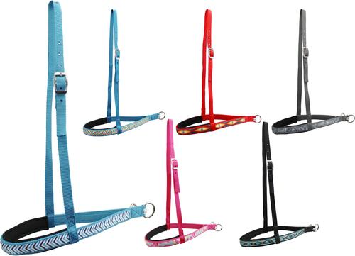 Show full view: Tahoe Tack Overlay Printed Nylon Western Noseband Padded, Blue Chevron & Hurricane Blue, Full Horse Large slide 2 of 5