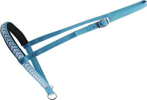 Show full view: Tahoe Tack Overlay Printed Nylon Western Noseband Padded, Blue Chevron & Hurricane Blue, Full Horse Large slide 3 of 5
