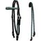 Show in main carousel: Tahoe Tack Nylon Western Padded Browband Headstall with Overlay & Split Reins, Blue Aztec & Black, Cob Medium slide 1 of 4