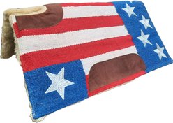 Tahoe Tack Cutback 32 x 30-in American Flag Acrylic Western Saddle Pad, Red/White/Blue