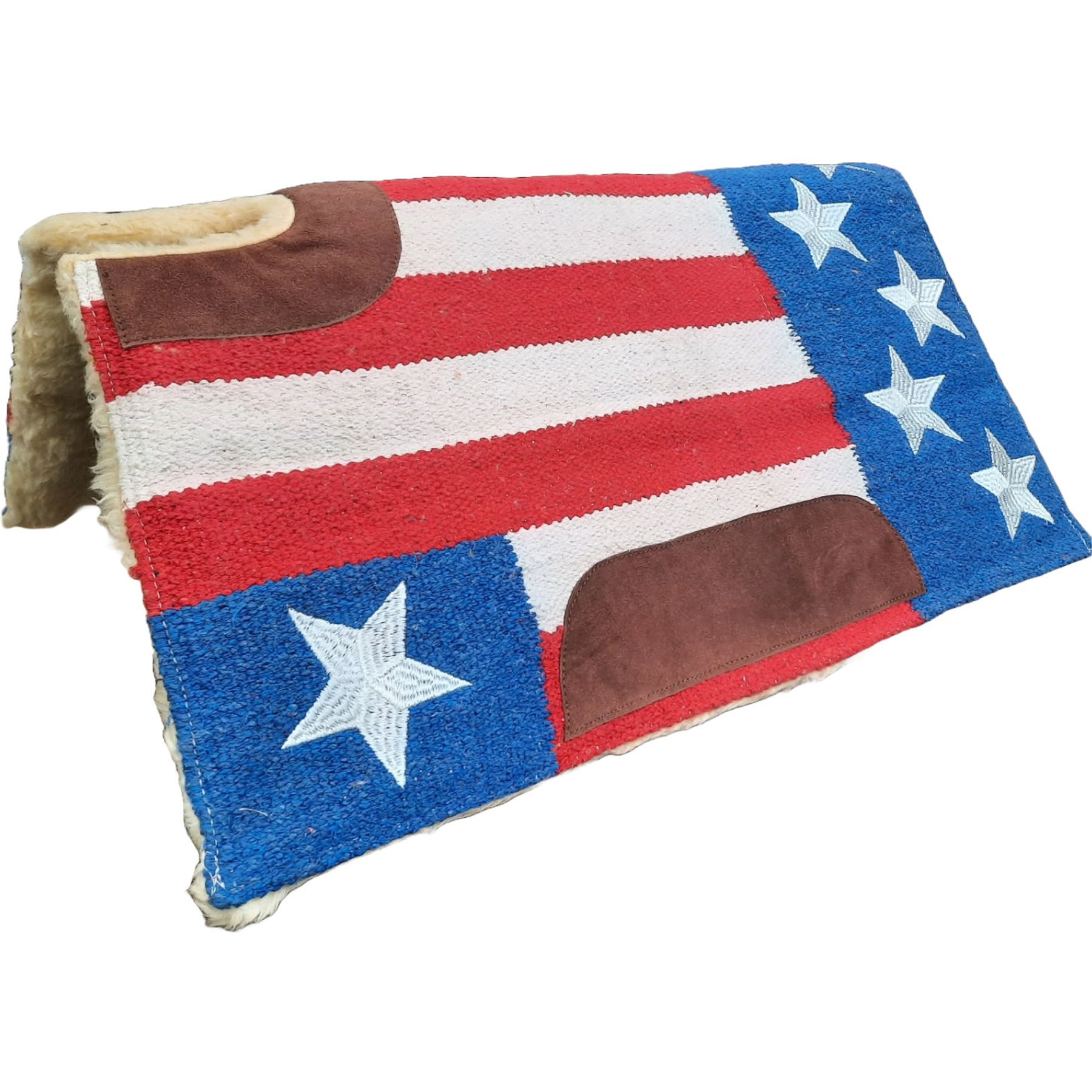 Tahoe Tack Cutback 32 x 30-in American Flag Acrylic Western Saddle Pad, Red/White/Blue