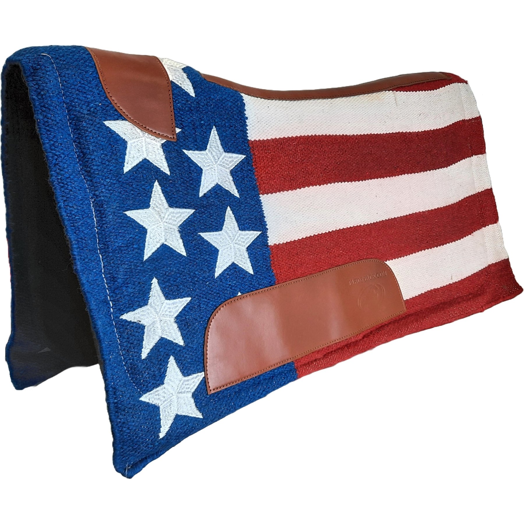 Tahoe Tack Contoured Roper 34 x 36-in American Flag Acrylic Western Saddle Pad, Red/White/Blue