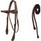 Show in main carousel: Tahoe Tack Barbwire Leather Western Hand Tooled Browband Headstall with Reins, Mahogany, Cob Medium slide 2 of 4