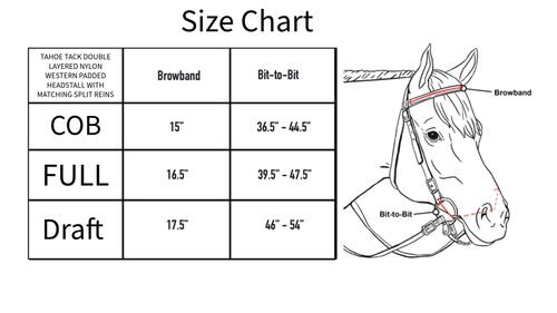 Show full view: Tahoe Tack Double Layer Nylon Padded Headstall with Reins, Purple, Draft Horse XX-Large slide 3 of 7