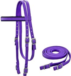 Tahoe Tack Double Layer Nylon Padded Headstall with Reins, Purple, Draft Horse XX-Large