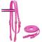 Show in main carousel: Tahoe Tack Double Layer Nylon Padded Headstall with Reins, Pink, Draft Horse XX-Large slide 1 of 7