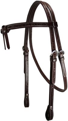 Show full view: Tahoe Tack Leaf Tooled Knotted Headstall Double Layer Opulent Leather, Tan, Full Horse Large slide 4 of 6