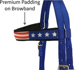 Tahoe Tack American Flag Patriotic Headstall Padded, Reins & Breast Collar with Fringes 3 Items Set, Red/White/Blue, Mini Horse slide 2 of 9
