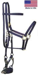 Tahoe Tack Nylon Halter Bridle Combo with Grazing Bit Made in Opulent, Hunter Green, Full Horse Large slide 2 of 2