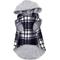 Show in main carousel: Doggie Design Weekender Dog Sweatshirt Hoodie, Black & White Plaid Flannel, X-Large slide 3 of 5