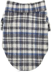 Doggie Design Flannel Dog Shirt, Gray & Blue Plaid, Small