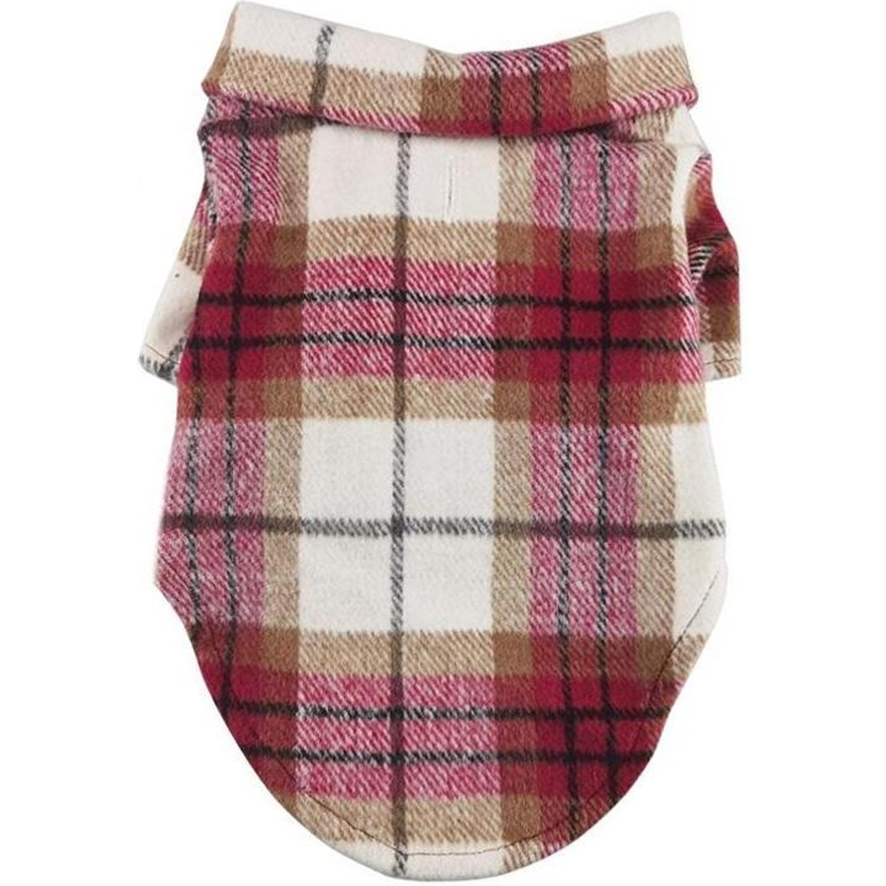 Doggie Design Flannel Dog Shirt, Red & White Plaid, X-Small