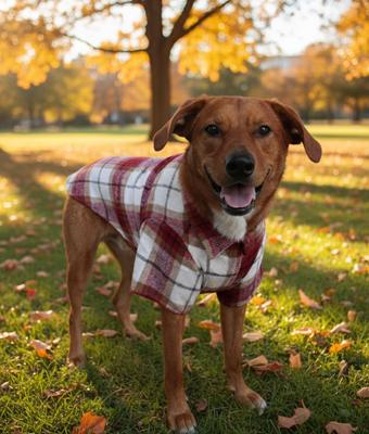 Show full view: Doggie Design Flannel Dog Shirt, Red & White Plaid, XX-Large slide 6 of 6