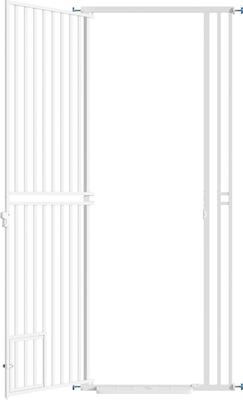Show full view: MALOROY 78-in Extra Tall Dog & Cat Gate with Door, White slide 5 of 8