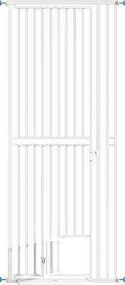 Show full view: MALOROY 78-in Extra Tall Dog & Cat Gate with Door, White slide 3 of 8