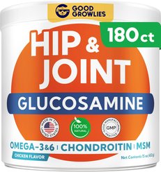 GoodGrowlies Glucosamine Hip & Joint Chicken Flavored Soft Chew Supplement for Dogs, 180 count