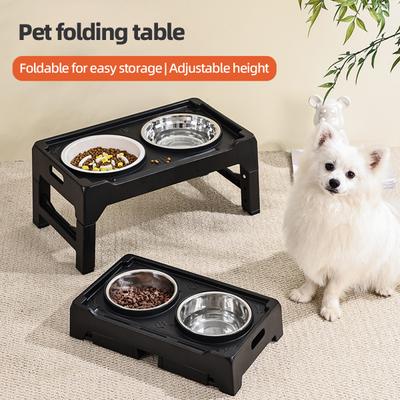 Show full view: Supet Adjustable Height Stainless Steel Elevated Dog Bowls, Black, 8.75-cup slide 4 of 6