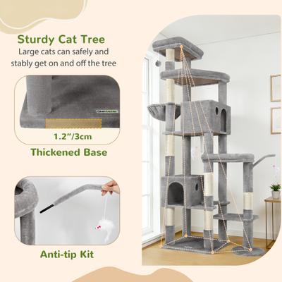 Show full view: Globlazer 83-in Giant Cat Tree, Light Gray slide 6 of 8