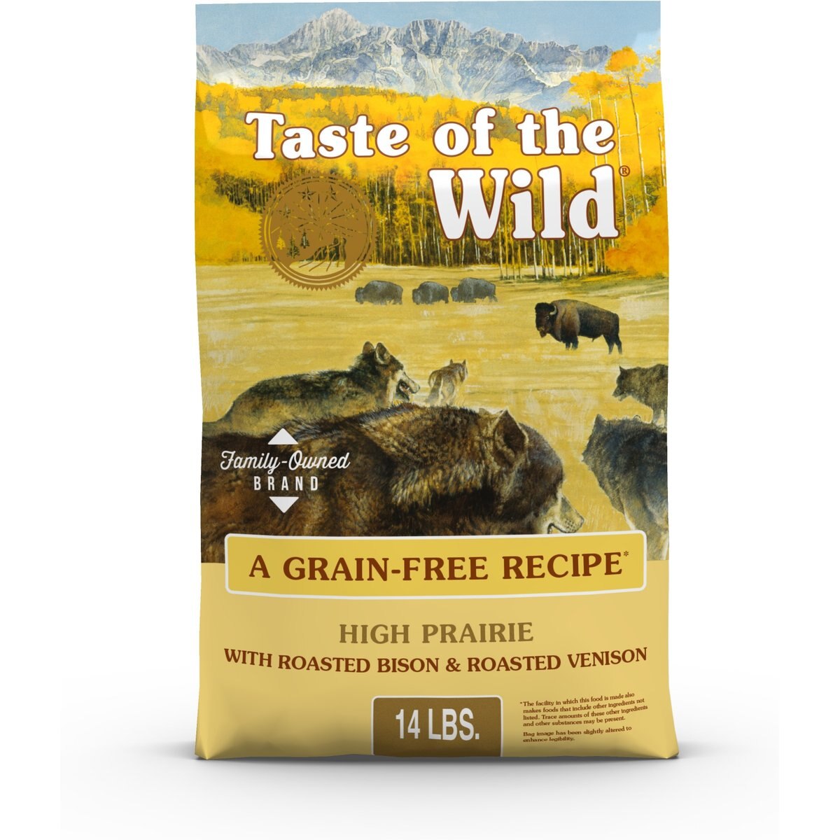 Taste of the Wild High Prairie Adult High Protein Grain-Free Recipe with Roasted Bison & Roasted Venison Dry Dog Food, 14-lb bag