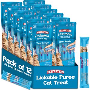 Beefeaters Lickables Tuna Puree Recipe Cat Treat, 1.59-oz bag, case of 12