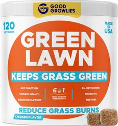 GoodGrowlies Grass Burn Spot & Urine Neutralizer for Lawn Chew Supplement for Dogs, 120 count