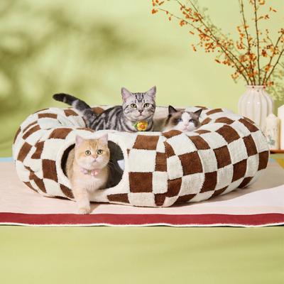 Show full view: Lesure 2-in-1 Cat Tunnel Bed, Large, Brown slide 6 of 7