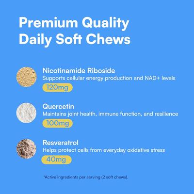 Show full view: Boops Pets Longevity & Healthy Aging Peanut Butter & Chicken Flavored Soft Chews Supplement for Dogs, 90 count slide 6 of 11