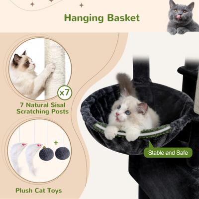 Show full view: Globlazer 83-in Giant Cat Tree, Dark Gray slide 4 of 8