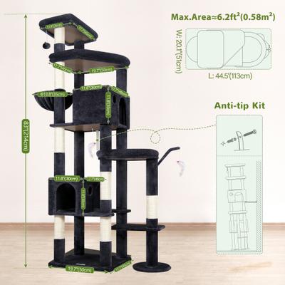 Show full view: Globlazer 83-in Giant Cat Tree, Dark Gray slide 2 of 8