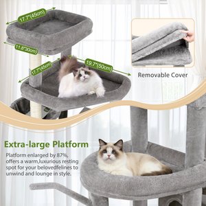 Globlazer 83-in Giant Cat Tree, Light Gray