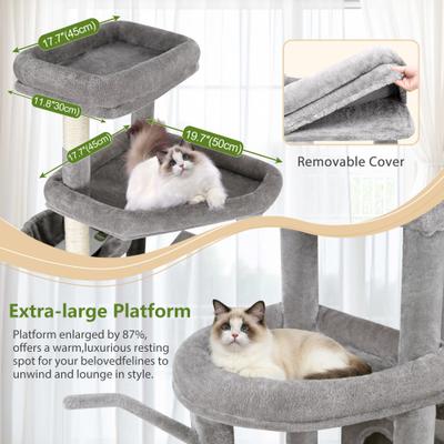 Show full view: Globlazer 83-in Giant Cat Tree, Light Gray slide 3 of 8