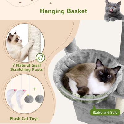 Show full view: Globlazer 83-in Giant Cat Tree, Light Gray slide 4 of 8