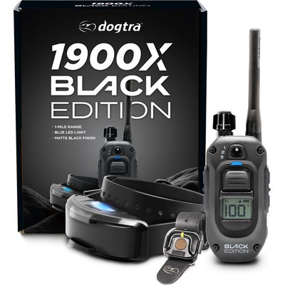 Dogtra Dogtra 1900X Black Edition Waterproof Vibration & Tone Remote Dog Training Collar, 13 to 20-in neck, Matte Black