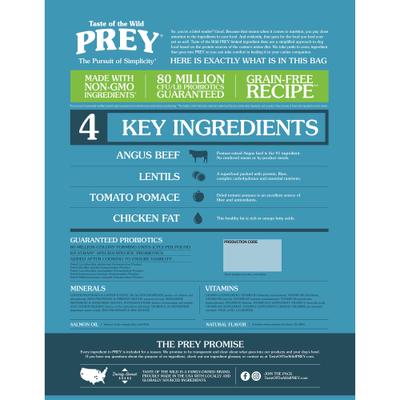 Show full view: Taste of the Wild PREY Angus Beef Recipe Limited Ingredient Recipe Dry Dog Food, 8-lb bag slide 3 of 11