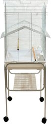 YML 5944 Pagoda Top Wheeled Bird Cage, White, Large slide 2 of 3