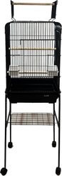 YML 5984 Open Play Top Wheeled Bird Cage, Black, Large