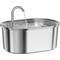 Show in main carousel: HINTON Ultra Quiet Pump Stainless Steel Dog & Cat Water Fountain with Flower Shaped Spout & Water Level Window, Silver, 3.2-L slide 1 of 8