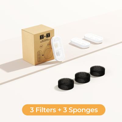 Show full view: HINTON PDZD-3 Dog & Cat Water Fountain Replacement Filters & Pre-Filter Sponges, White, 3 count slide 5 of 5
