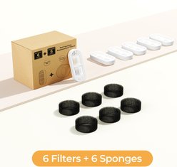 HINTON PDZD-6 Dog & Cat Water Fountain Replacement Filters & Pre-Filter Sponges, White, 6 count slide 2 of 5