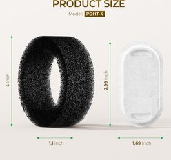 HINTON PDHT-4 Dog & Cat Water Fountain Replacement Filters & Pre-Filter Sponges, White, 4 count slide 2 of 5