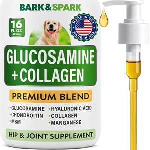 Bark&Spark Liquid Glucosamine + Collagen Hip & Joint Supplement for Dogs, 16-fl oz bottle