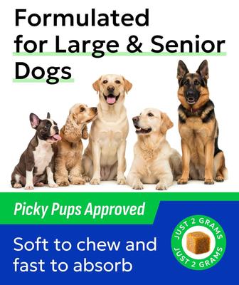 Show full view: Bark&Spark Advanced Glucosamine Chondroitin Chews Hip & Joint with Omega 3 & Fish Oil Supplement for Senior Dogs, 120 count slide 10 of 11