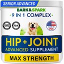 Bark&Spark Advanced Glucosamine Chondroitin Chews Hip & Joint with Omega 3 & Fish Oil Supplement for Senior Dogs, 120 count