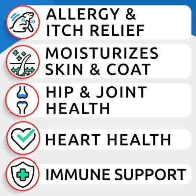 Show full view: Bark&Spark Allergy Relief & Itch Relief with Omega 3 Skin & Coat with Salmon Oil Chew Supplement for Dogs, 180 count slide 9 of 10