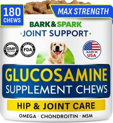 Bark&Spark Glucosamine Chondroitin Hip & Joint with Omegas 3 & Fish Oil Advanced Mobility Chew Supplement for Dogs, 180 count slide 1 of 7